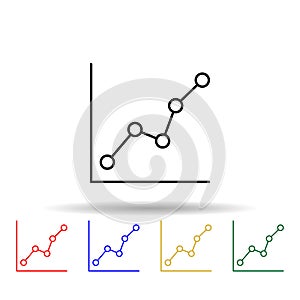Line statistics multi color icon. Simple thin line, outline vector of online and web icons for ui and ux, website or mobile