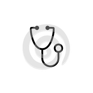 Line stethoscope icon on white background