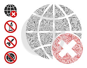 Line Stop Globalization Icon Vector Mosaic