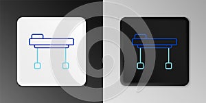 Line Stretcher icon isolated on grey background. Patient hospital medical stretcher. Colorful outline concept. Vector