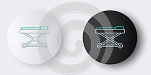 Line Stretcher icon isolated on grey background. Patient hospital medical stretcher. Colorful outline concept. Vector