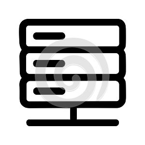 Line Style Data Server Stack Symbol Outline Simple Style Icon