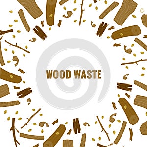Line style icon collection - wood waste elements