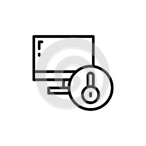 Line style icon of computer security