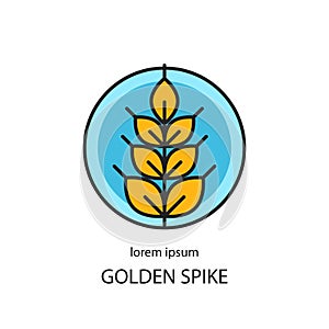 Line style logo with wheat golden spike.