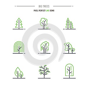 Line style trees icons