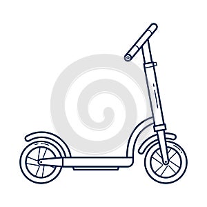 Line style vector illustration of scooter isolated