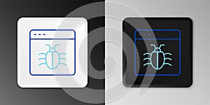Line System bug concept icon isolated on grey background. Code bug concept. Bug in the system. Bug searching. Colorful