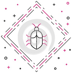 Line System bug concept icon isolated on white background. Code bug concept. Bug in the system. Bug searching. Colorful