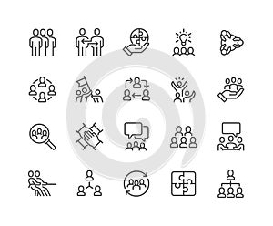 Line Team Work Icons