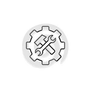 Line technical support icon on white background