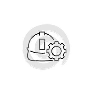 Line technical support icon on white background