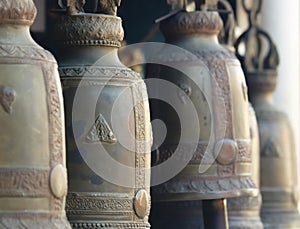 A Line of Temple Bells, Wat Phra That Doi Kham Temple, Chiang Mai, Thailand