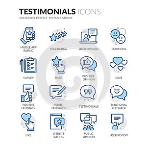 Line Testimonials Icons photo