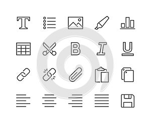 Line Text Editing Icons