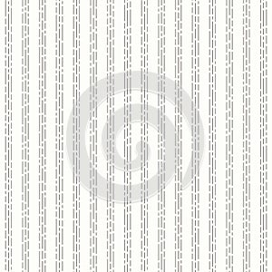 Line texture stripe background. Vector seamless repeat pattern of dashed vertical pinstripe in black and white.