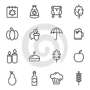 Thanksgiving Day Holiday Icons