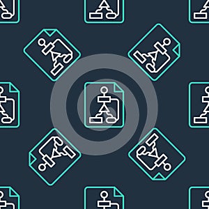 Line Tile flowchart for program design or process management plan icon isolated seamless pattern on black background