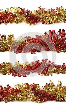 Line of a tinsel garland isolated