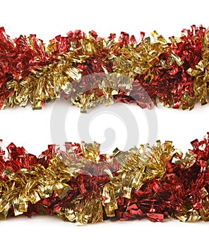 Line of a tinsel garland isolated