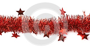 Line of a tinsel garland isolated