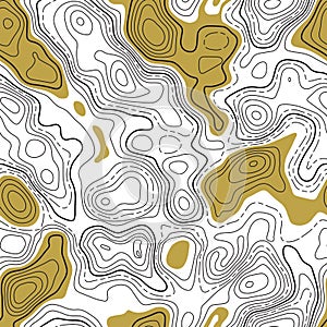 Line topographic contour map background. Seamless.