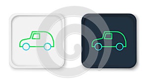 Line Toy car icon isolated on white background. Colorful outline concept. Vector