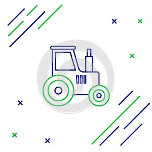 Line Tractor icon isolated on white background. Colorful outline concept. Vector