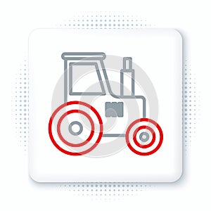 Line Tractor icon isolated on white background. Colorful outline concept. Vector