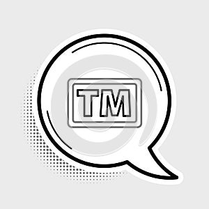 Line Trademark icon isolated on grey background. Abbreviation of TM. Colorful outline concept. Vector