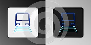 Line Train icon isolated on grey background. Public transportation symbol. Subway train transport. Metro underground