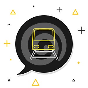 Line Train icon isolated on white background. Public transportation symbol. Subway train transport. Metro underground