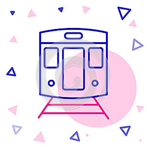 Line Train and railway icon isolated on white background. Public transportation symbol. Subway train transport. Metro