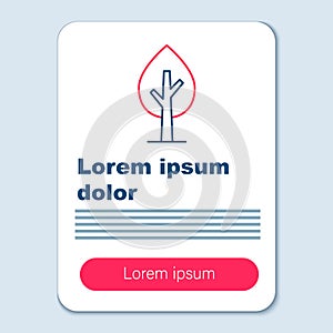 Line Tree icon isolated on grey background. Forest symbol. Colorful outline concept. Vector