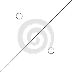 Line and two circles series of illustrations