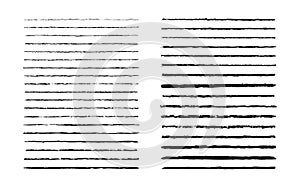 Line underline. Set strike lines black color isolated on white background. Pen stripe brush strokes. Patch pencil strips. Marker