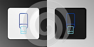 Line USB flash drive icon isolated on grey background. Colorful outline concept. Vector