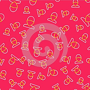 Line Vandal icon isolated seamless pattern on red background. Vector