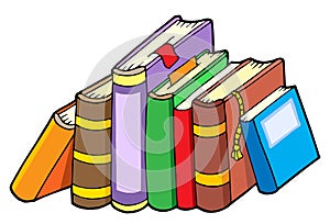 Line of various books