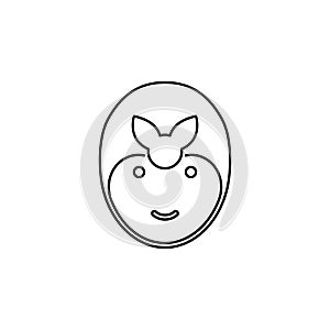 Line vector icon cleaning lady. Outline vector icon
