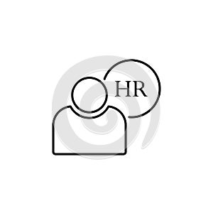 Line vector icon human resources, user. Outline vector icon