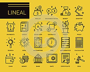 Line vector icons in a modern style.