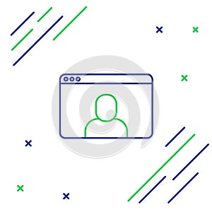 Line Video chat conference icon isolated on white background. Online meeting work form home. Remote project management