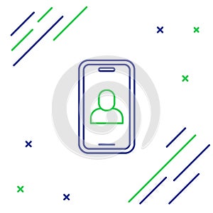 Line Video chat conference icon isolated on white background. Online meeting work form home. Remote project management