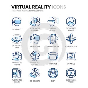 Line Virtual Reality Icons
