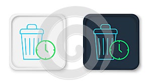 Line Waste of time icon isolated on white background. Trash can. Garbage bin sign. Recycle basket icon. Office trash