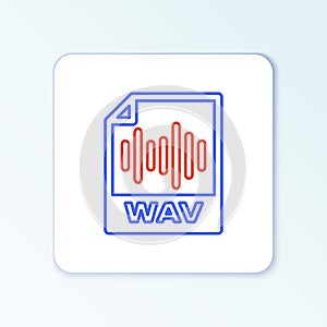 Line WAV file document. Download wav button icon isolated on white background. WAV waveform audio file format for