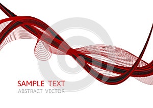 Line wave Red and Black color, abstract vector background, Graphic design