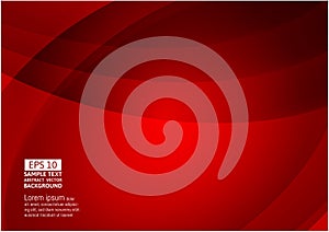 Line wave red color abstract vector background with copy space