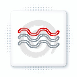 Line Waves icon isolated on white background. Colorful outline concept. Vector